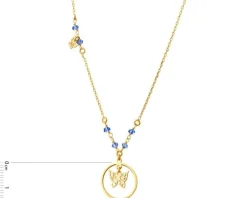 Apart Naszyjnik srebrny ze szkłem - motyle, koło< Naszyjniki