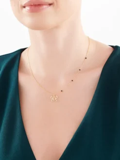 Apart Naszyjnik  srebrny ze szlifowanym szkłem - motyl< Naszyjniki