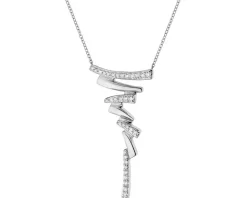 Sale Apart Naszyjnik z białego złota z diamentami - 0,09 ct - próba 585