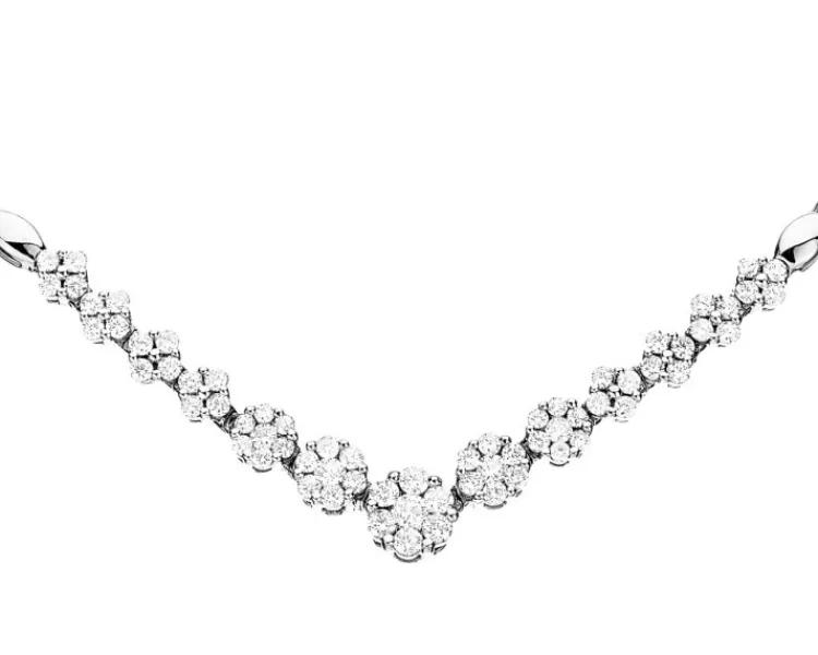 Apart Naszyjnik z białego złota z brylantami - 0,85 ct - próba 585< Naszyjniki