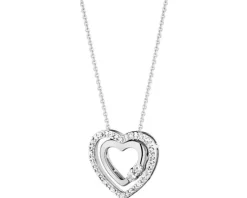 Best Apart Naszyjnik z białego złota z diamentami - serce - 0,10 ct - próba 585