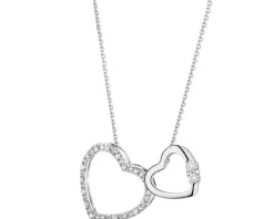 Best Apart Naszyjnik z białego złota z diamentami - serce - 0,10 ct - próba 585