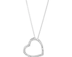 Best Apart Naszyjnik z białego złota z diamentami - serce - 0,10 ct - próba 585