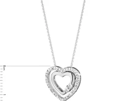 Best Apart Naszyjnik z białego złota z diamentami - serce - 0,10 ct - próba 585