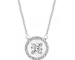 Sale Apart Naszyjnik z białego złota z diamentami - koło - 0,15 ct - próba 585