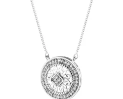 Apart Naszyjnik z białego złota z diamentami - rozeta - 0,10 ct - próba 585< Naszyjniki