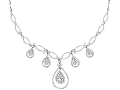 Apart Naszyjnik z białego złota z diamentami - 3,93 ct - próba 585