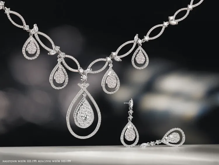 Apart Naszyjnik z białego złota z diamentami - 3,93 ct - próba 585