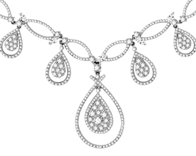 Apart Naszyjnik z białego złota z diamentami - 3,93 ct - próba 585