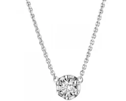 Best Apart Naszyjnik z białego złota z brylantem - 0,05 ct - próba 585