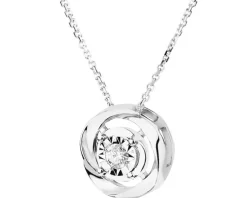 Online Apart Naszyjnik z białego złota z brylantem - 0,05 ct - próba 585