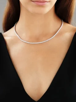 Apart Naszyjnik z białego złota z brylantami - 43 cm - 5,49 ct - próba 750< Naszyjniki