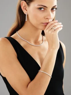 Apart Naszyjnik z białego złota z brylantami - 43 cm - 5,49 ct - próba 750< Naszyjniki