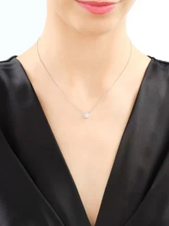Apart Naszyjnik z białego złota z diamentami - 0,11 ct - próba 585< Naszyjniki
