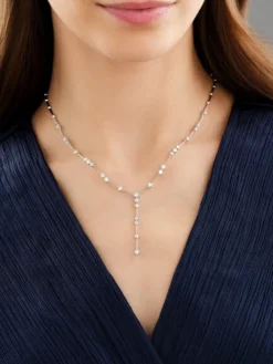 Apart Naszyjnik z białego złota z brylantami - 42 cm - 1,55 ct - próba 750< Naszyjniki