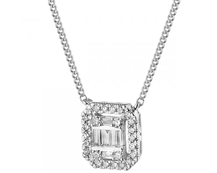 Discount Apart Naszyjnik z białego złota z diamentami - 0,14 ct - próba 585