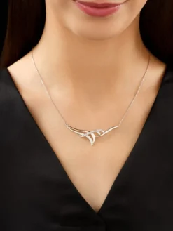 Apart Naszyjnik z białego złota z brylantami - 0,15 ct - próba 585< Naszyjniki