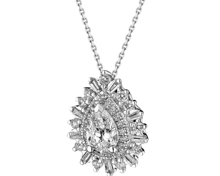 Apart Naszyjnik z białego złota z diamentami - VS2/H - 0,85 ct - próba 585< Naszyjniki
