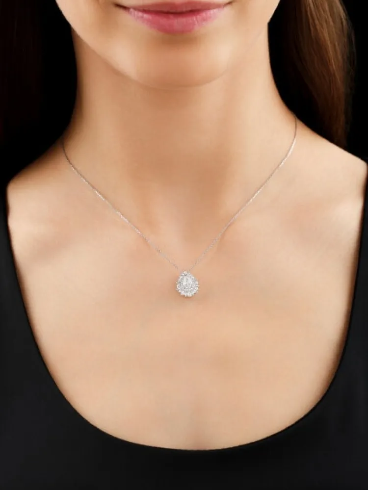 Apart Naszyjnik z białego złota z diamentami - VS2/H - 0,85 ct - próba 585< Naszyjniki