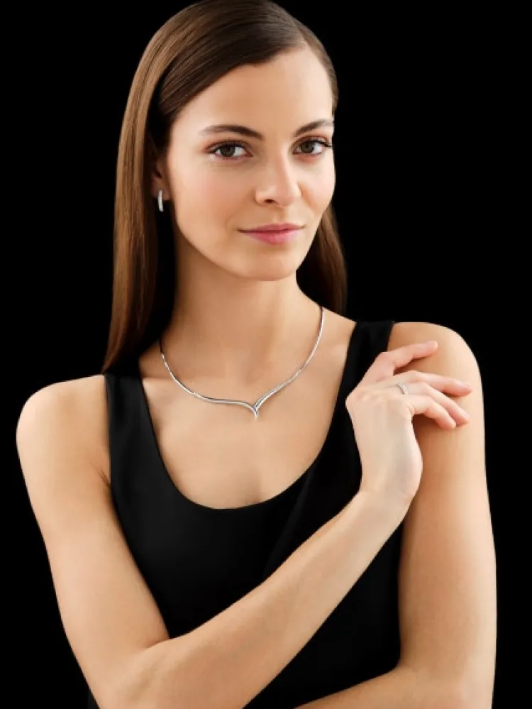 Clearance Apart Naszyjnik z białego złota z diamentami - 0,32 ct - próba 750