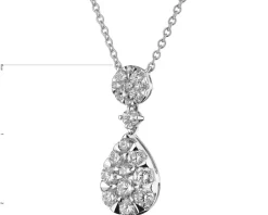 Outlet Apart Naszyjnik z białego złota z brylantami - 1,11 ct - próba 585