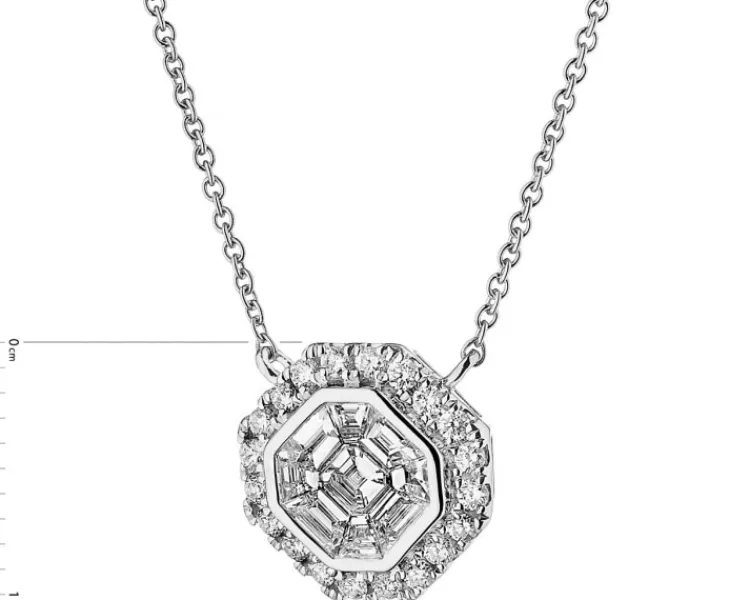 Discount Apart Naszyjnik z białego złota z diamentami - 0,51 ct - próba 750
