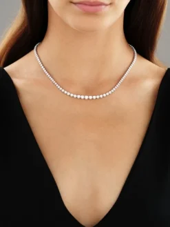 Online Apart Naszyjnik z białego złota z brylantami - 43 cm - 6,73 ct - próba 750
