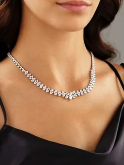 Sale Apart Naszyjnik z białego złota z diamentami - 43 cm - 17,20 ct - próba 750
