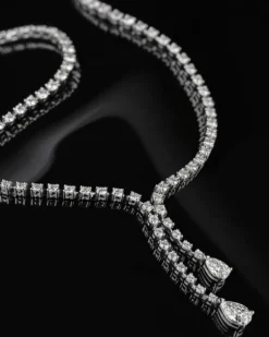 Apart Naszyjnik z białego złota z diamentami - 43 cm - 7,85 ct - próba 750< Naszyjniki