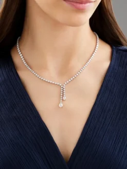 Apart Naszyjnik z białego złota z diamentami - 43 cm - 7,85 ct - próba 750< Naszyjniki