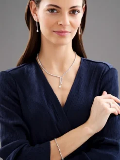 Apart Naszyjnik z białego złota z diamentami - 43 cm - 7,85 ct - próba 750< Naszyjniki