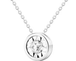 Sale Apart Naszyjnik z białego złota z brylantem - 0,10 ct - próba 375