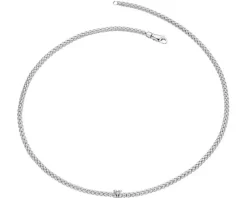 Discount Fope Naszyjnik z białego złota z brylantami - 43 cm - 0,12 ct - próba 750