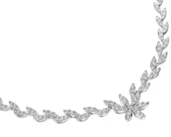 Apart Naszyjnik z białego złota z brylantami - kwiat - 45 cm - 2,00 ct - próba 585< Naszyjniki