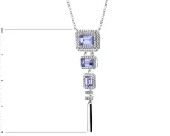 Discount Apart Naszyjnik z białego złota z diamentami i tanzanitami - próba 585