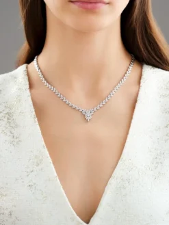 Apart Naszyjnik z białego złota z brylantami - 43 cm - 4,59 ct - próba 750< Naszyjniki