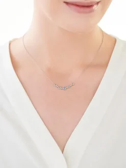 Discount Apart Naszyjnik z białego złota z diamentami i topazami - próba 375