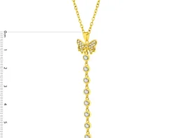 Clearance Artelioni Naszyjnik z mosiądzu pozłacany z cyrkoniami - kokardka