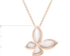 Outlet Artelioni Naszyjnik z mosiądzu pozłacany z masą perłową - motyl
