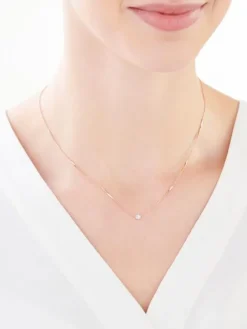 Sale Apart Naszyjnik z różowego i białego złota z diamentem - 0,005 ct - próba 585