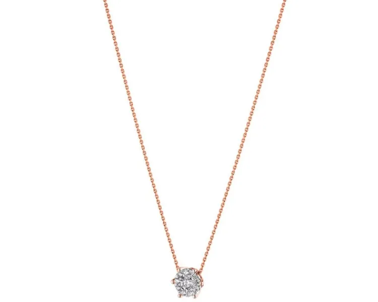 Apart Naszyjnik z różowego i białego złota z brylantami - 0,22 ct - próba 585< Naszyjniki