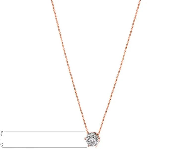 Apart Naszyjnik z różowego i białego złota z brylantami - 0,22 ct - próba 585< Naszyjniki