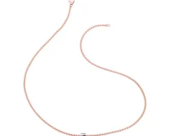 Best Fope Naszyjnik z różowego i białego złota z brylantami - 43 cm - 0,17 ct - próba 750