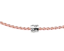 Best Fope Naszyjnik z różowego i białego złota z brylantami - 43 cm - 0,17 ct - próba 750