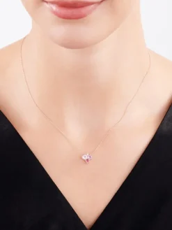 Online Apart Naszyjnik z różowego złota z diamentem, turmalinem i ametystami - próba 375