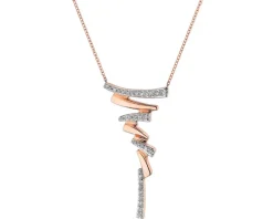 Clearance Apart Naszyjnik z różowego złota z diamentami - 0,09 ct - próba 585