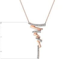 Clearance Apart Naszyjnik z różowego złota z diamentami - 0,09 ct - próba 585