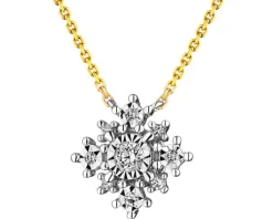 Best Apart Naszyjnik z żółtego i białego złota z diamentami - 0,08 ct - próba 585