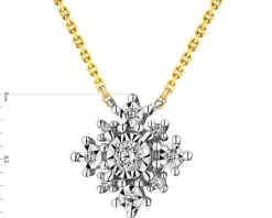 Best Apart Naszyjnik z żółtego i białego złota z diamentami - 0,08 ct - próba 585
