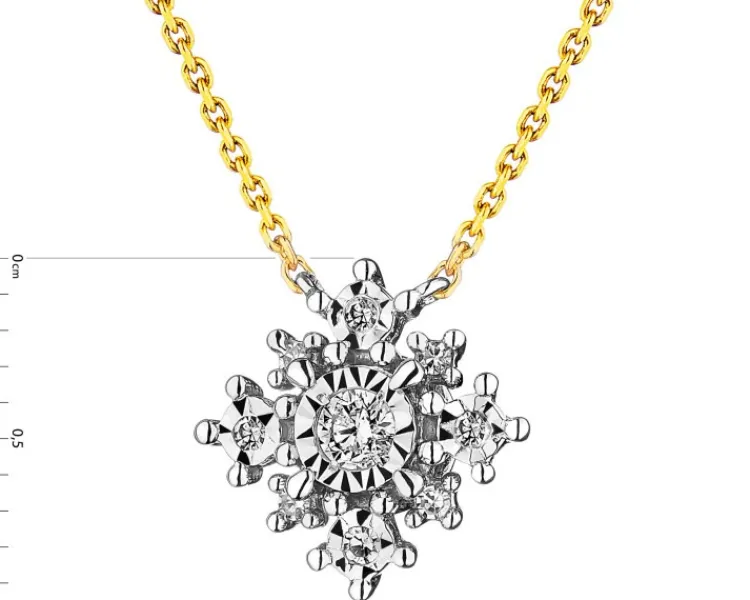 Best Apart Naszyjnik z żółtego i białego złota z diamentami - 0,08 ct - próba 585